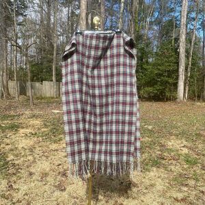 Boutique Red Blue Country Plaid Blanket Scarf